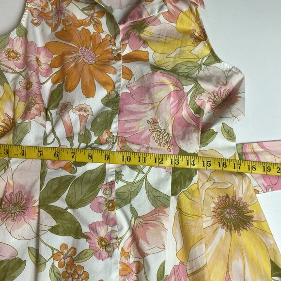 Chloe+Rene Womens Dress 100% Cotton Floral Print Tie Waist Sleeveless Boho Sz L - Picture 12 of 13
